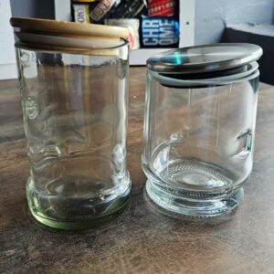 Upcycled Glass Storage Jar with Bamboo Lid
