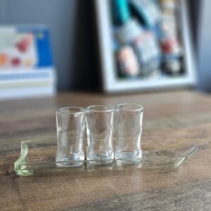 Upcycled Shot Glass Serving Set (Tray + 3 Glasses)