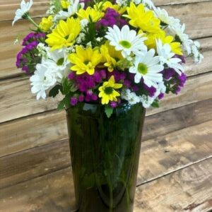 Classic Green Upcycled Cylinder Vase